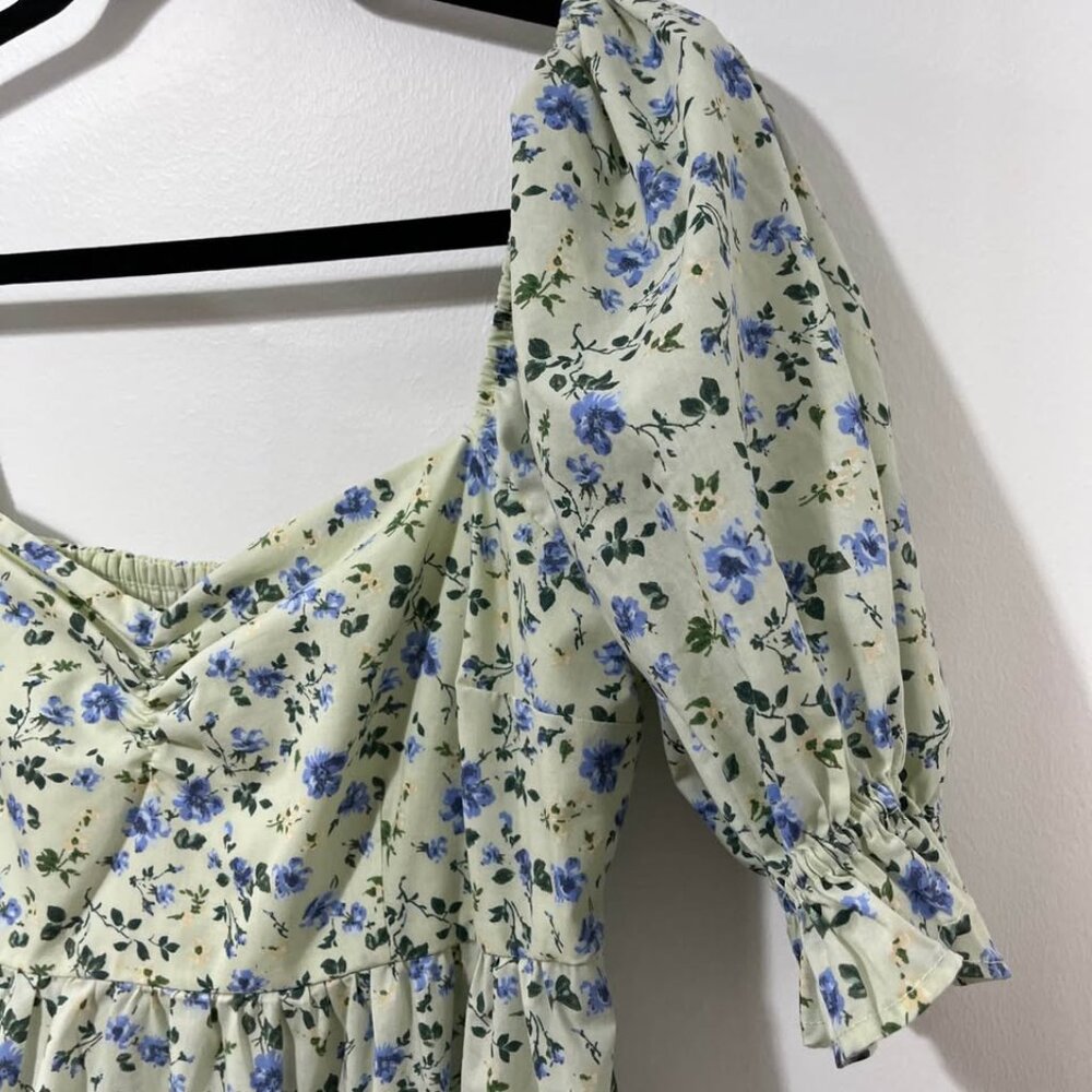 Abercrombie Pastel Floral Midi Dress | Romantic Summer Coquette Prarie [size Lp] - Picture 5 of 12